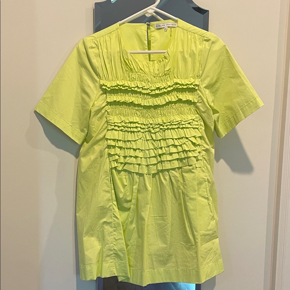 English Factory Lime Ruffle Blouse